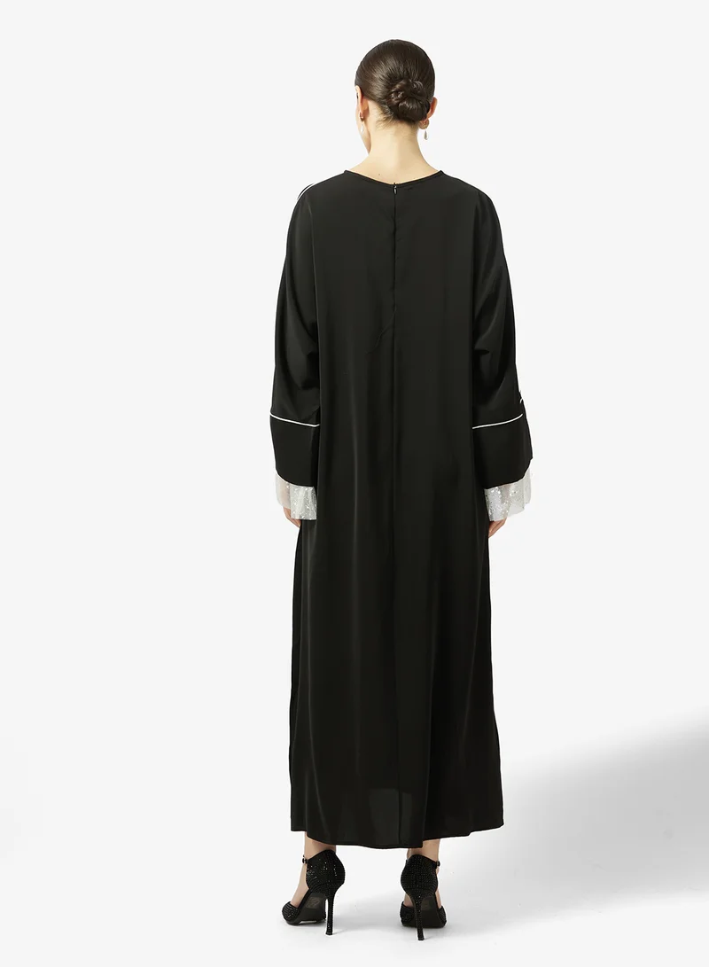 خزانة Abaya With Ruffle Sleeves